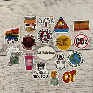 *Set 16 Colorful Waterproof Vinyl Sticker for Water Bottle Laptop Skateboard 1